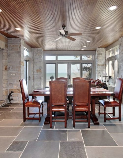 kitchen with tiles flooring